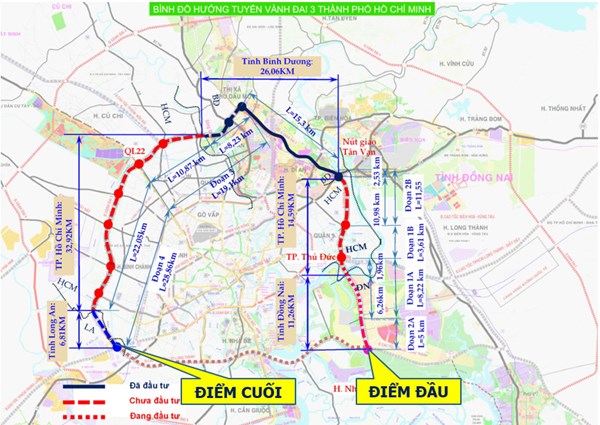 Dự án đường vành đai 3 thành phố đoạn qua địa bàn huyện hóc môn
