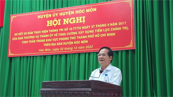 HUYỆN ỦY: Sơ kết 5 năm thực hiện Thông tri 18-TT/TU của Ban Thường vụ Thành ủy
