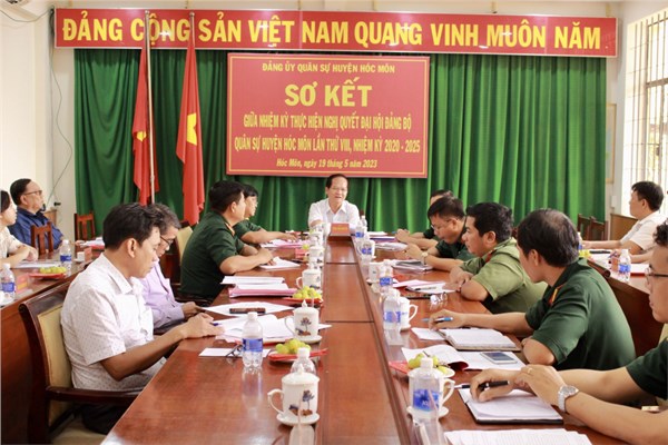 Sơ kết giữa nhiệm kỳ thực hiện Nghị quyết Đại hội Đảng bộ Quân sự huyện 