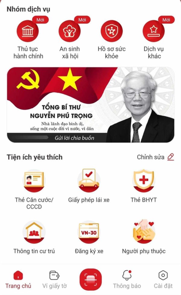 Người dân gửi chia buồn, tri ân, chia sẻ ký ức về Tổng Bí thư Nguyễn Phú Trọng trên VNeID