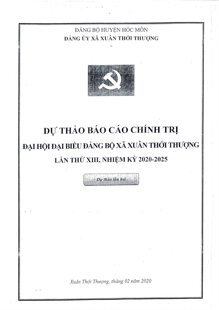 Lấy Ý Kiến Đóng Góp Của Nhân Dân Về Dự Thảo Báo Cáo Chính Trị Đại Hội Đảng  Bộ Xã Xuân Thới Thượng Nhiệm Kỳ 2020 - 2025